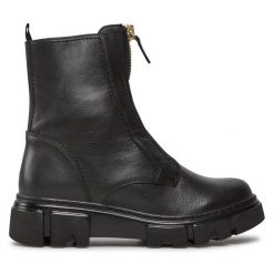 Botki Gabor. Czarne botki damskie Gabor, bez wzorów, bez obcasa, na płaskiej podeszwie, bez zapięcia. Za 388.99 zł.