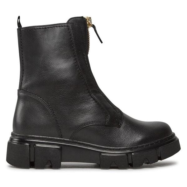 Botki Gabor. Czarne botki damskie Gabor, bez wzorów, bez obcasa, na płaskiej podeszwie, bez zapięcia. Za 388.99 zł.