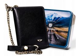 Portfel skórzany Peterson [DH] PTN 340Ł-2-1-1 czarny. Czarne portfele męskie Peterson, bez wzorów, ze skóry. Za 104.00 zł.