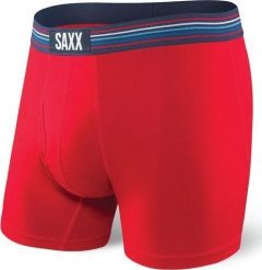 SAXX Bokserki męskie Ultra Boxer Brief Fly Red r. S. Czerwone bokserki męskie Saxx, bez wzorów. Za 110.49 zł.
