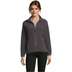 Damska Bluza Polarowa North Fleece Jacket. Brązowe bluzy damskie SOL'S, na zimę, l, bez wzorów, z polaru, sportowe, bez ramiączek, bez kaptura. Za 109.99 zł.