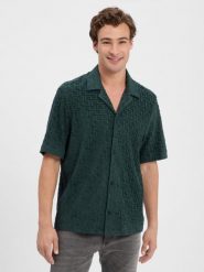 Drykorn koszula casual - Bijan Mężczyźni Regular Fit zielony, M. Zielone koszule męskie DRYKORN, m, bez wzorów, z żakardem, casualowe, bez kołnierzyka, bez ramiączek. Za 279.95 zł.
