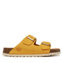 Klapki Dr. Brinkmann. Żółte klapki damskie Dr. Brinkmann, bez wzorów, bez obcasa, bez zapięcia. Za 279.99 zł.