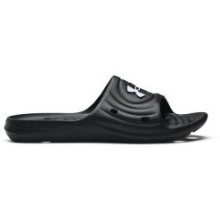 Klapki męskie Under Armour Locker IV SL. Białe klapki męskie Under Armour, bez wzorów, z materiału, bez zapięcia. Za 99.99 zł.