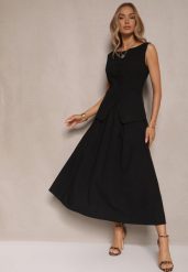 Czarna Rozkloszowana Spódnica z Bawełną High Waist Katavira. Czarne spódnice damskie Renee, na co dzień, l, bez wzorów, z bawełny, eleganckie, z podwyższonym stanem, maxi, proste. Za 119.99 zł.