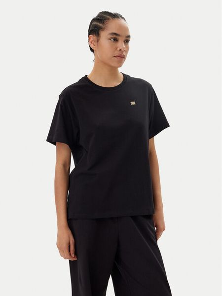 EA7 Emporio Armani T-Shirt 7W000028 AF10373 UC001 Czarny Loose Fit. Czarne t-shirty damskie EA7 Emporio Armani, s, bez wzorów, z bawełny, bez kołnierzyka, bez ramiączek. Za 139.99 zł.