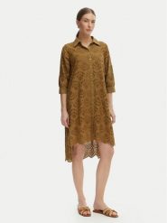 Iconique Sukienka letnia Ella IC26-082 Khaki Relaxed Fit. Brązowe sukienki damskie Iconique, na lato, l, bez wzorów, z bawełny, bez kołnierzyka, bez ramiączek. Za 519.99 zł.