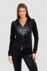 JUICY COUTURE Czarna damska bluza Sacred Heart Robertson Hoodie. Czarne bluzy damskie Juicy Couture, s, bez wzorów, z elastanu, eleganckie, bez ramiączek. W wyprzedaży za 440.99 zł.