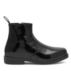 Botki Badura. Czarne botki męskie Badura, bez wzorów, bez obcasa, bez zapięcia. Za 299.99 zł.