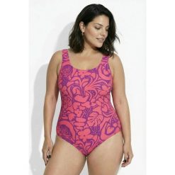 Damskie Strój kąpielowy kwiaty bez miękkich miseczek pas pod biustem. Czerwone stroje kąpielowe damskie Ulla Popken, plus size, bez wzorów, z elastanu. W wyprzedaży za 159.99 zł.