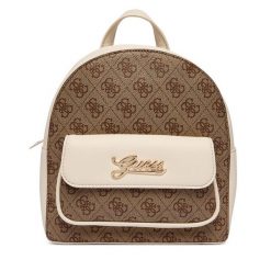 Plecak Guess. Brązowe plecaki damskie Guess, z aplikacjami. Za 324.99 zł.