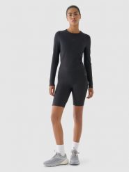 4F Legginsy krótkie treningowe damskie - szare XS. Szare legginsy damskie 4F, s, bez wzorów, z dzianiny, z podwyższonym stanem, krótkie, na fitness i siłownię. W wyprzedaży za 69.99 zł.