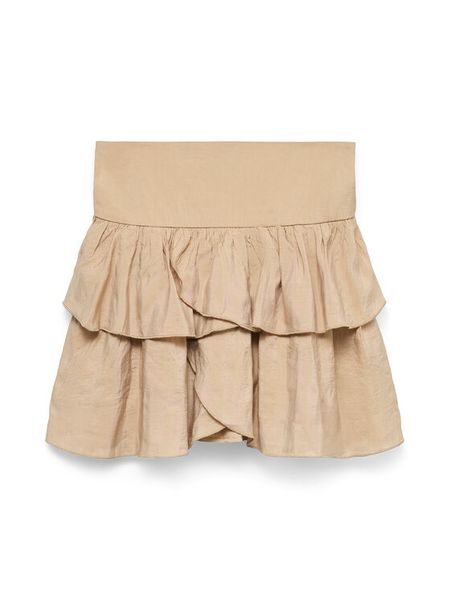 Vero Moda Spódnica mini Clara 10336425 Beżowy Regular Fit. Brązowe spódnice damskie Vero Moda, m, bez wzorów, z wiskozy, mini. Za 89.99 zł.