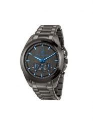 Maserati Zegarek Traguardo R8873654001 Czarny. Czarne, analogowe zegarki męskie maserati, bez wzorów, ze stali. Za 1,609.00 zł.