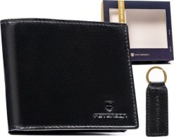 Peterson Zestaw prezentowy: skórzany portfel męski i brelok - Peterson NoSize. Portfele męskie Peterson, bez wzorów. Za 154.00 zł.