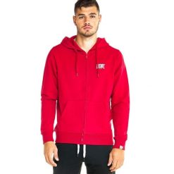 Bluza z bawełna z kaptur na czas wolny na co dzień. Czerwone bluzy męskie LEONE 1947 APPAREL, bez wzorów, z bawełny, sportowe, bez ramiączek, bez kaptura. Za 147.31 zł.