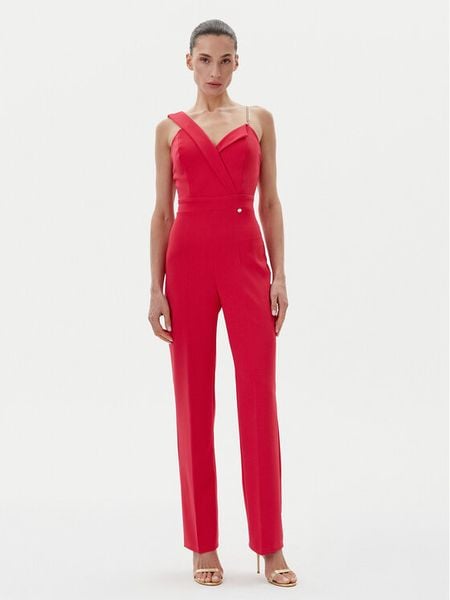 Rinascimento Kombinezon CFC0019922002 Różowy Regular Fit. Czerwone sukienki damskie Rinascimento, xs, bez wzorów, z syntetyku, bez kołnierzyka, bez ramiączek. Za 399.99 zł.