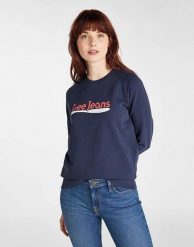 LEE CREW SWEATSHIRT DAMSKA BLUZA KLASYCZNA LOGO NADRUK DARK NAVY L53KBRNM 112112380. Niebieskie bluzy damskie Lee, l, bez wzorów, klasyczne, bez ramiączek, bez kaptura. Za 129.99 zł.