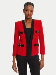 Balmain Marynarka DF1SM370WB86 Czerwony Regular Fit. Czerwone marynarki i żakiety damskie Balmain, bez wzorów, z wełny, bez kołnierzyka, bez ramiączek. Za 12,849.00 zł.