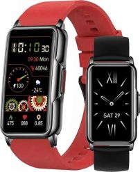 Smartwatch Rubicon Zegarek SMARTWATCH Rubicon RNCF04 black/red silicone. Czarne zegarki smartwatch Rubicon, bez wzorów. Za 219.00 zł.