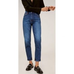 Mango - Jeansy Newmom. Zielone jeansy damskie Mango, bez wzorów, z bawełny, z podwyższonym stanem. Za 139.90 zł.