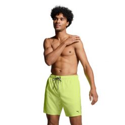 Męskie kąpielówki Puma, średniej długości, Fast Yellow. Żółte kąpielówki męskie Puma, m, bez wzorów. Za 216.99 zł.