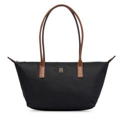 Torebka Tommy Hilfiger. Czarne shopperki damskie Tommy Hilfiger, bez wzorów, bez dodatków. Za 409.99 zł.