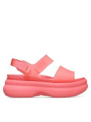 Crocs Sandały Soho Sandal 212651 Różowy. Czerwone sandały damskie Crocs, bez wzorów, z tworzywa sztucznego, bez obcasa, na płaskiej podeszwie, bez zapięcia. Za 249.99 zł.