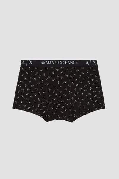 ARMANI EXCHANGE Czarne logowane bokserki, Rozmiar L. Czarne bokserki męskie Armani Exchange, bez wzorów. W wyprzedaży za 59.99 zł.