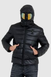 BLAUER Czarna puchowa kurtka Enrique z goglami. Czarne kurtki męskie Blauer USA, l, bez wzorów, z puchu, bez kaptura. W wyprzedaży za 879.99 zł.