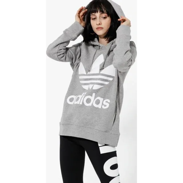 Adidas Bluza Trefoil Hoodiemgreyh , , rozmiar M. Bluzy damskie Adidas, m, bez wzorów, z bawełny, bez ramiączek, z kapturem. W wyprzedaży za 199.99 zł.