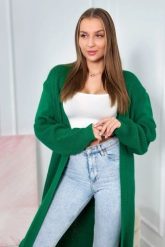Sweter długi kardigan zielony. Zielone kardigany damskie KESI, l, bez wzorów, z dzianiny, eleganckie, bez kołnierzyka, plus size. Za 190.70 zł.