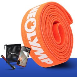 Długie taśmy fitness z tkaniny – poziom oporu 2, taśmy treningowe z torbą. Brązowe torby sportowe męskie NEOLYMP, bez wzorów, ze skóry. Za 84.99 zł.