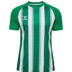 Koszulka Hummel Match striped. Białe bluzki damskie Hummel, bez wzorów, sportowe, bez kołnierzyka, bez ramiączek. Za 194.00 zł.