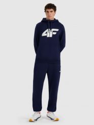 4F Spodnie dresowe joggery męskie - granatowe L. Niebieskie spodnie sportowe męskie 4F, l, bez wzorów, z bawełny. Za 149.99 zł.