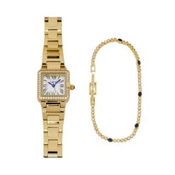 Zestaw zegarek i bransoletka U.S. Polo Assn. Żółte zegarki damskie U.S. Polo Assn., złote. Za 529.99 zł.