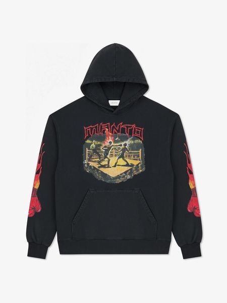 MANTO bluza z kapturem GHOST FIGHTER OVERSIZE. Czarne bluzy damskie Manto, xs, bez wzorów, z bawełny, bez ramiączek, z kapturem. Za 329.00 zł.
