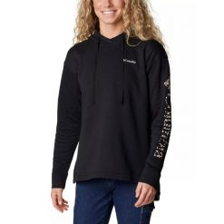 Bluza turystyczna damska Columbia Trek Special Graphic Hoodie z kapturem. Czarne bluzy damskie Columbia, s, bez wzorów, sportowe, bez ramiączek, z kapturem. W wyprzedaży za 279.00 zł.