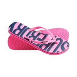 Damskie klapki wegańskie Superdry Vintage. Czerwone klapki damskie Superdry, bez wzorów, z gumy, eleganckie, bez obcasa, bez zapięcia. Za 117.55 zł.
