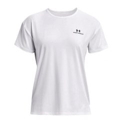 Koszulka fitness damska Under Armour Rush Energy 2.0. Białe bluzki damskie Under Armour, xs, bez wzorów, sportowe, bez kołnierzyka, bez ramiączek. Za 109.99 zł.