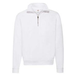 Bluza Fruit Of The Loom Classic Zip Neck Adult Biała. Białe bluzy damskie fruit of the loom, s, bez wzorów, z bawełny, klasyczne, bez ramiączek, bez kaptura. Za 184.99 zł.