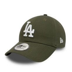 Czapka z daszkiem New Era MLB Los Angeles Dodgers. Zielone czapki damskie New Era, bez wzorów, z bawełny. Za 110.60 zł.