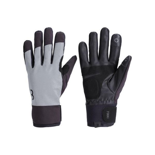 Odblaskowe rękawice zimowe BBB Cycling ColdShield. Szare rękawiczki damskie BBB CYCLING, bez wzorów. Za 238.50 zł.