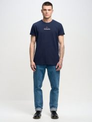 Koszulka męska z linii Authentic z nadrukiem granatowa Techmunen 403. Niebieskie t-shirty męskie BIG STAR, l, z aplikacjami, z bawełny, bez kołnierzyka, bez ramiączek. Za 99.99 zł.