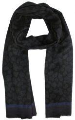 Szalik, Czarny Miękki w Paisley, Łezki, Delikatny, Cashmink -V.Fraas. Czarne szaliki męskie V. Fraas, bez wzorów, z materiału. Za 65.00 zł.