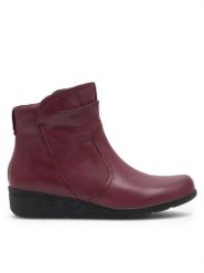 Go Soft Botki WI16-JANE ZULA-02 Bordowy. Czerwone botki damskie GO SOFT, bez wzorów, ze skóry, bez obcasa, na płaskiej podeszwie, bez zapięcia. Za 169.99 zł.