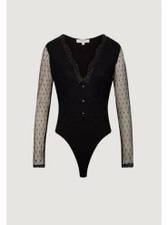 Morgan Body 261-TPLAZA Czarny Slim Fit. Czarne body Morgan, bez wzorów, z syntetyku. Za 269.99 zł.