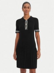 Morgan Sukienka dzianinowa 261-RMCAMI Czarny Slim Fit. Czarne sukienki damskie Morgan, s, bez wzorów, z dzianiny, bez kołnierzyka, bez ramiączek. Za 399.99 zł.