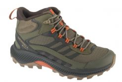Buty trekkingowe męskie, Speed Strike 2 Mid GTX. Zielone trekkingi męskie Merrell, z materiału, bez zapięcia. Za 684.50 zł.