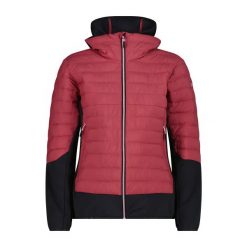 Damska kurtka z kapturem CMP Unlimitech. Czerwone kurtki sportowe damskie CMP, xl, bez wzorów, z materiału, bez ramiączek, z kapturem, outdoorowe, primaloft. Za 522.00 zł.